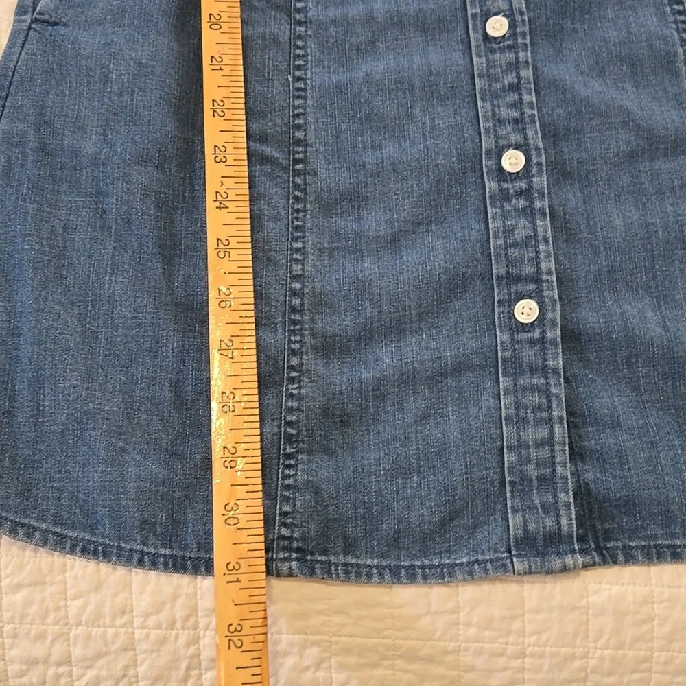 Banana Republic New With Tags Seamed Denim Midi Dress Pockets Medium Sleeveless - Picture 6 of 9